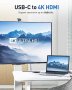 Нов Преносим USB C Хъб HDMI 4K 60Hz PD 100W зареждане, снимка 3