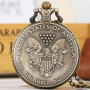  Кварцов джобен часовник със статуята на свободата, снимка 2