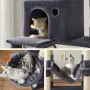 Драскалка за котки Dark Gray 206 см – XXL катерушка с къщички, хамаци и платформи, снимка 6