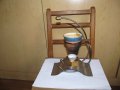Метална стойка с  чаша - ароматизатор, снимка 1 - Арт сувенири - 39927397