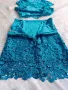 Нов ефектен сет от едра дантела тюркоаз, снимка 12