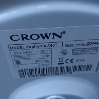 Продавам Люк за пералня Crown Zephyrus  A40 T , снимка 2 - Перални - 39451098