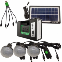 Соларна система Automat, GDlite 10, 3 крушки, Радио, MP3 плейър, снимка 1 - Къмпинг осветление - 36263221