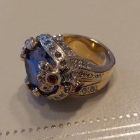 Versace-златен стар пръстен с естествени камъни, снимка 7 - Пръстени - 36039975