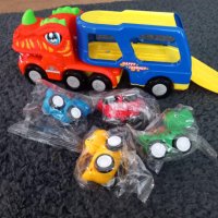 Динозавър камион с играчки малки коли за деца 5-в-1 интерактивна, снимка 6 - Коли, камиони, мотори, писти - 41972801