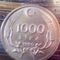 Монета-1000 лири 1996 г.-Турция, снимка 1 - Нумизматика и бонистика - 29543741
