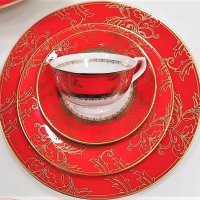 Костен порцелан - червен комплекти за чай и кафе за съдомиялна , снимка 5 - Сервизи - 34808760