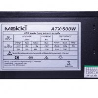 Захранване за настолен компютър Makki ATX500B 500W 120mm Вентилатор, снимка 2 - Захранвания и кутии - 34499436
