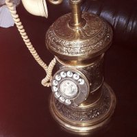 Ретро  бронзов  телефон N.E.C, снимка 6 - Антикварни и старинни предмети - 41649544