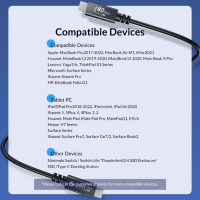 Orico кабел Cable USB4.0 40Gbps M/M 0.5m Black PD100W - U4A05-BK, снимка 17 - Кабели и адаптери - 44783488