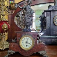 Прекрасен антикварен френски каминен часовник , снимка 1 - Антикварни и старинни предмети - 40094739