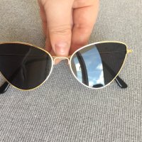 Нови Дамски Слънчеви Очила Модерни Златни Черни Огледални Котешка Форма, снимка 2 - Слънчеви и диоптрични очила - 44446608