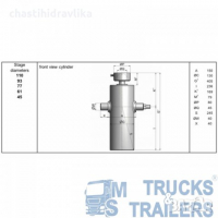 Хидравличен цилиндър HYVA ULB-110-5-1040-K169-40-1/2”-F-HC, снимка 2 - Части - 36508705