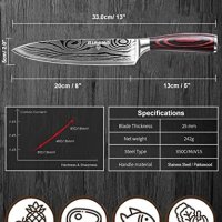 Нов Професионален остър кухненски нож 8 инча/Подарък Домакинство , снимка 5 - Други - 41587365