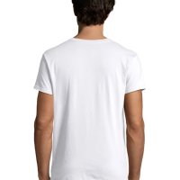 Мъжки памучни бели тениски L-XL, снимка 2 - Тениски - 41514895