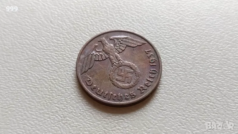2 райхспфенига 1937 А Германия - Трети Райх, снимка 1