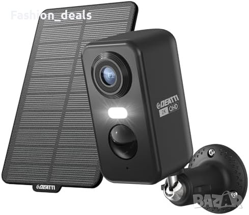 Нова 2K Соларна Външна Камера за Сигурност с Аларма и Прожектори, снимка 1