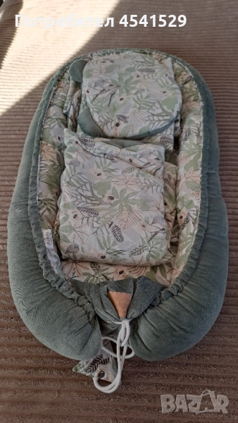 Бебешко гнездо комплект Jukki Olive Velvet, снимка 1