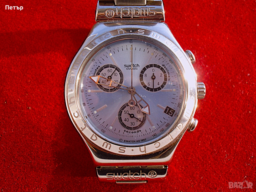 ПРОДАВАМ ОРИГИНАЛЕН SWATCH ЧАСОВНИК/IRONY CHRONOGRAPH/ Швейцарски Кварцов Хронограф, снимка 1