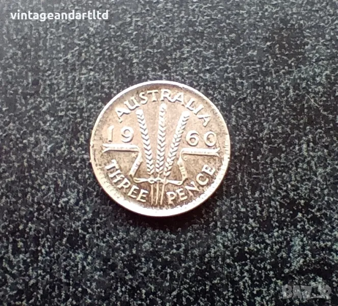3 пенса 1960, Австралия, срeбро, сребърна монета, снимка 1