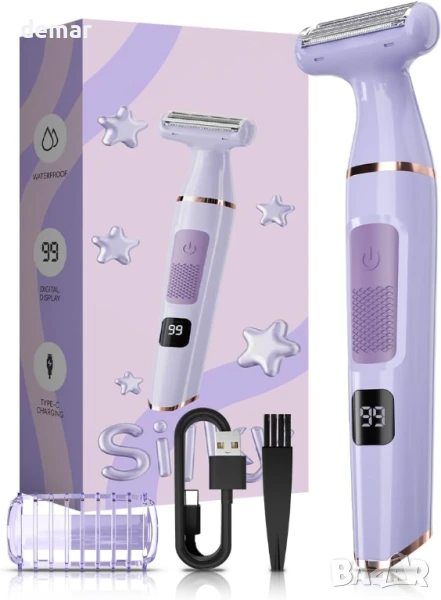 Електрически тример DmgicPro за жени, водоустойчив, безжичен, презареждащ се с USB-C, снимка 1