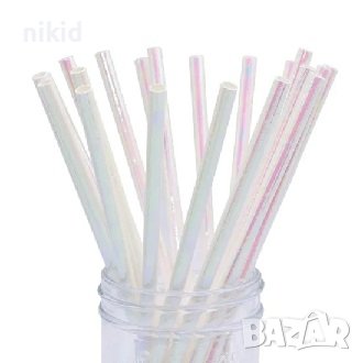 20 бр перлени русалка картонени сламки парти украса декорация рожден ден, снимка 1