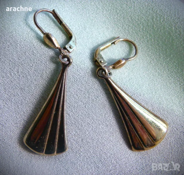 Позлатени сребърни обици, снимка 1