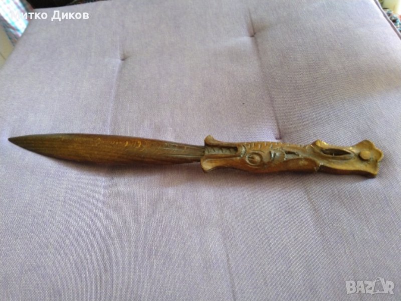 Нож писмо дървен ръчна изработка 290мм, снимка 1