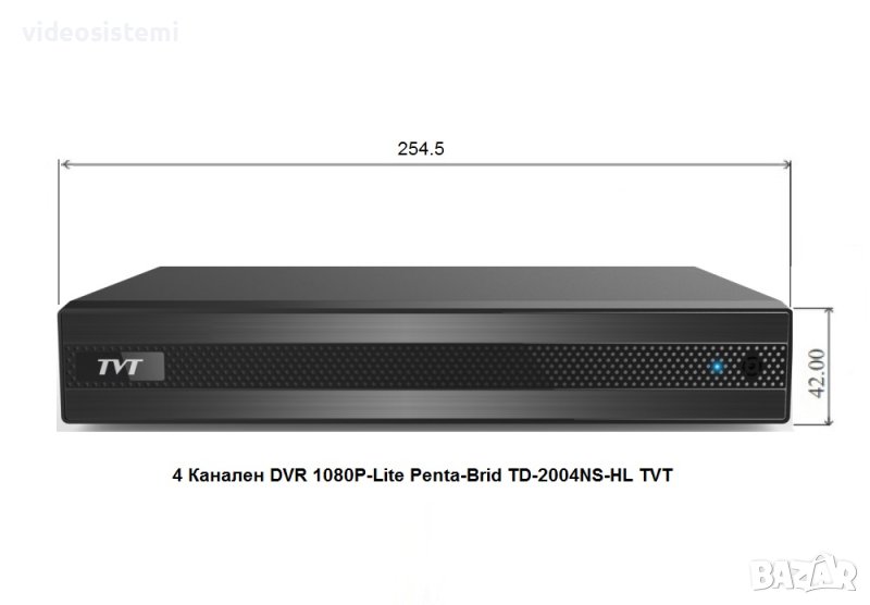 TVT DVR 1080P-Lite- 4 Канален Penta-Brid TD-2004NS-HL, снимка 1