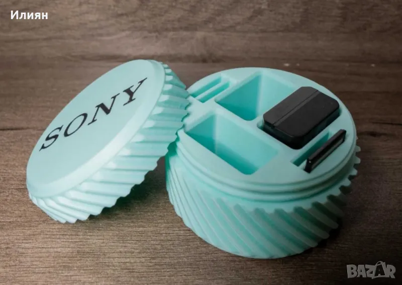 Кутия за батерии и карти (Nikon, Canon, Sony, Fuji) с лого, снимка 1