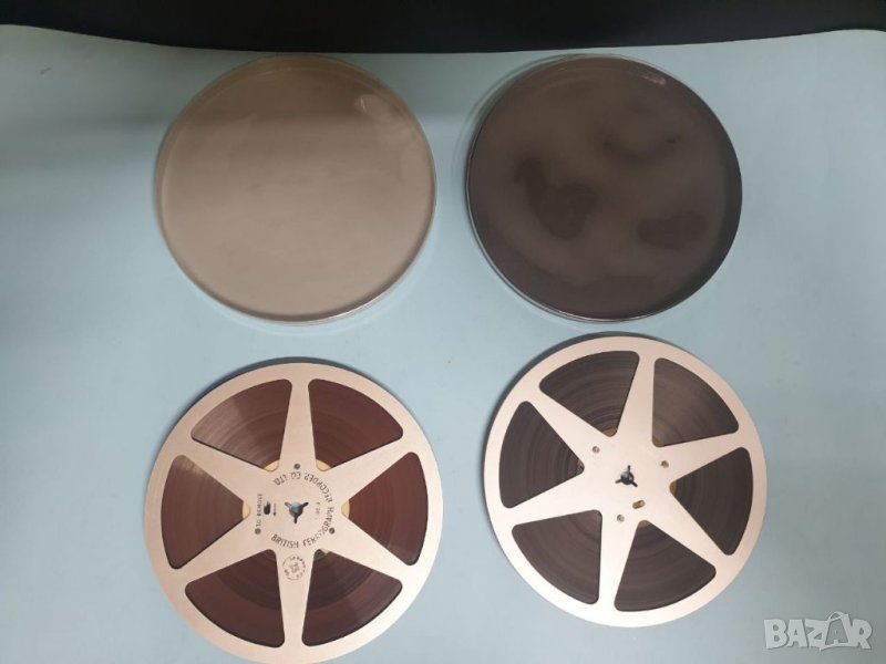 Лот от две 18см алуминиеви магнетофонни ролки Ferrograph С лента. В много добро състояние. Комплект, снимка 1