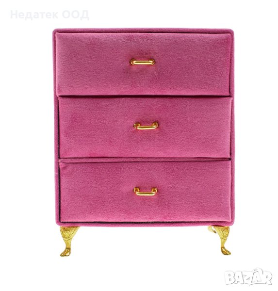 Органайзер за бижута, Fuchsia Velvet, 15x9x19.5cм, Циклама, снимка 1