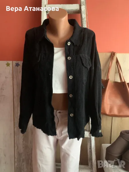 💄 Връхна риза от рипсена материя🥾 oversized модел🔝, снимка 1