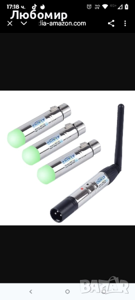 CHINLY 4 бр. DMX512 DMX Dfi DJ 2.4G безжичен 3 приемника със светлинен купол и 1 предавател LED , снимка 1