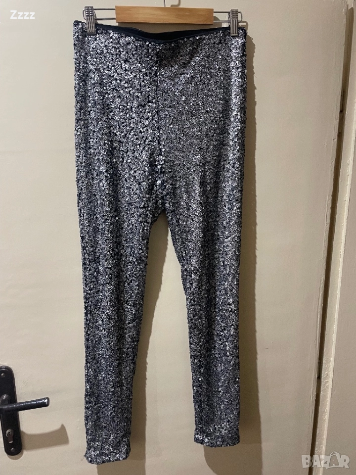 Дамски клин панталон с пайети, снимка 1