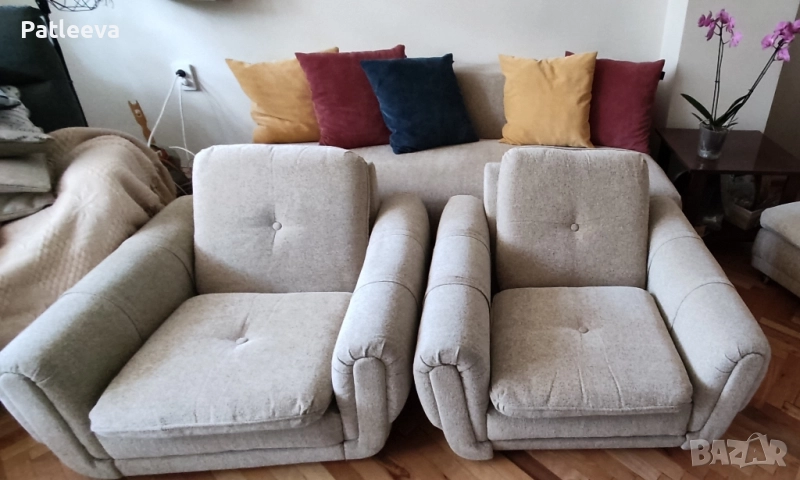 разтегателен диван и фотьойли, снимка 1