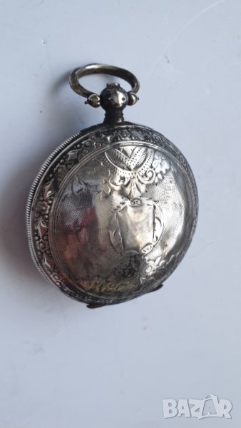 Джобен сребърен османски часовник telescope, снимка 1