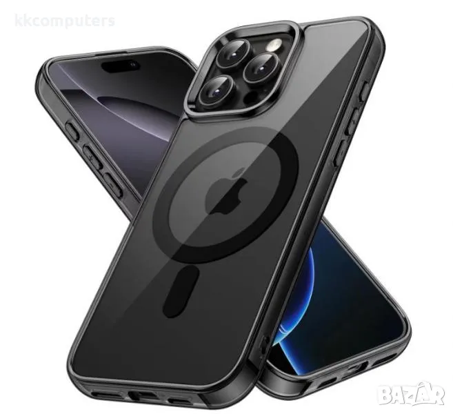 Калъф силикон X-Level MagSafe Ice Crystal /Черна рамка/ за iPhone 16 Plus 6.7 Баркод : 3130796, снимка 1