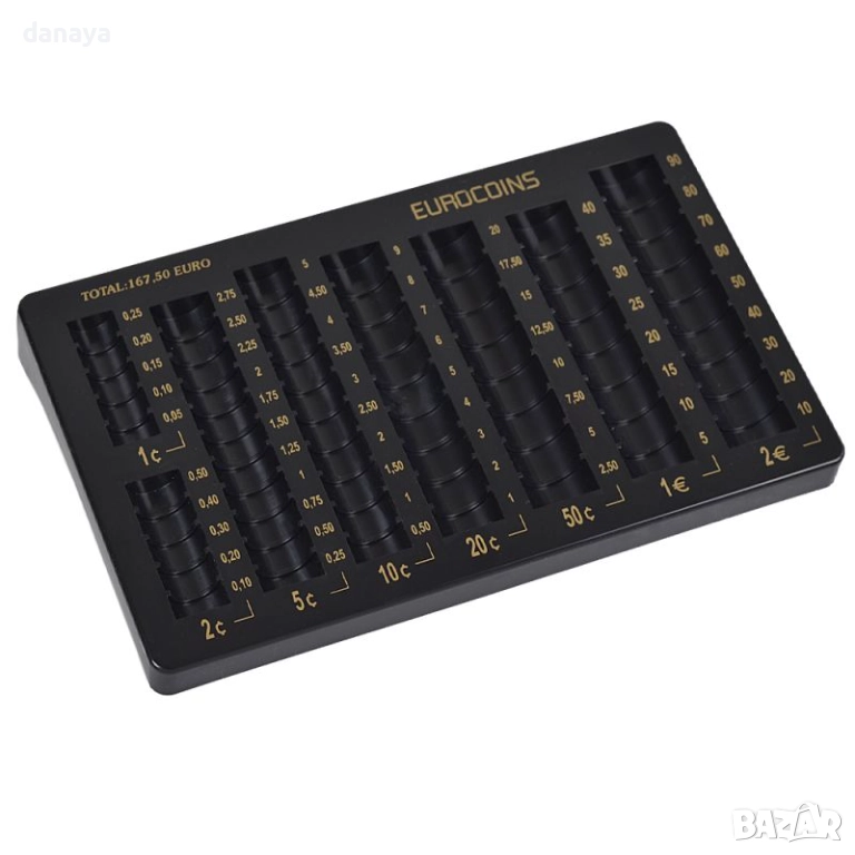 6286 Разграфен монетник евро монети органайзер за стотинки, снимка 1