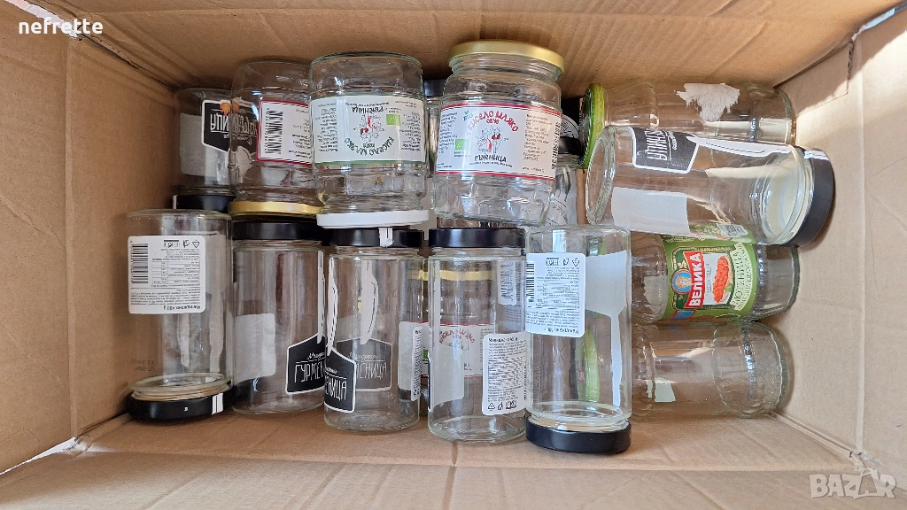 Чисти стъклени буркани в размери 500 мл и 580 мл, снимка 1