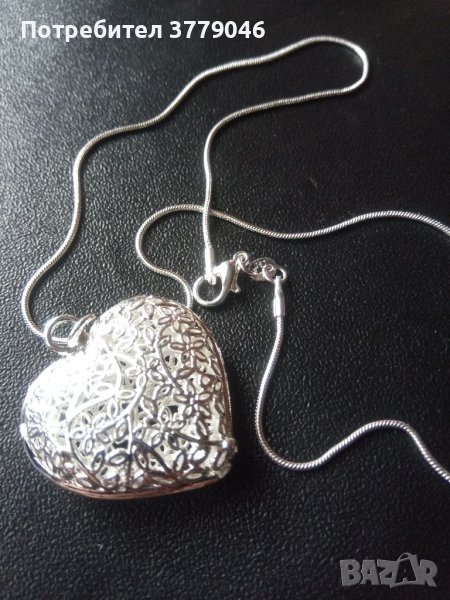 Сребърно колие Сърце , снимка 1