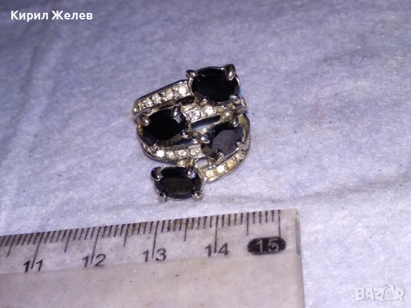 ПОСРЕБРЕН СКЪПОЦЕНЕН с ИСКРЯЩИ ЮВЕЛИРНО ФАСЕТИРАНИ ЦИРКОНИ и МАРКАЗИТИ АЖУРЕН АРТ ПРЪСТЕН 38649, снимка 1