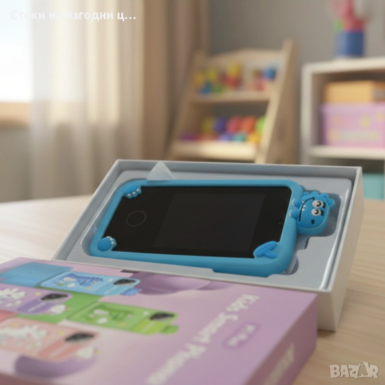 Детски смарт телефон P1 Plus с игри и двойна камера – 2.8″ IPS дисплей, 8GB памет и силиконов калъф, снимка 1