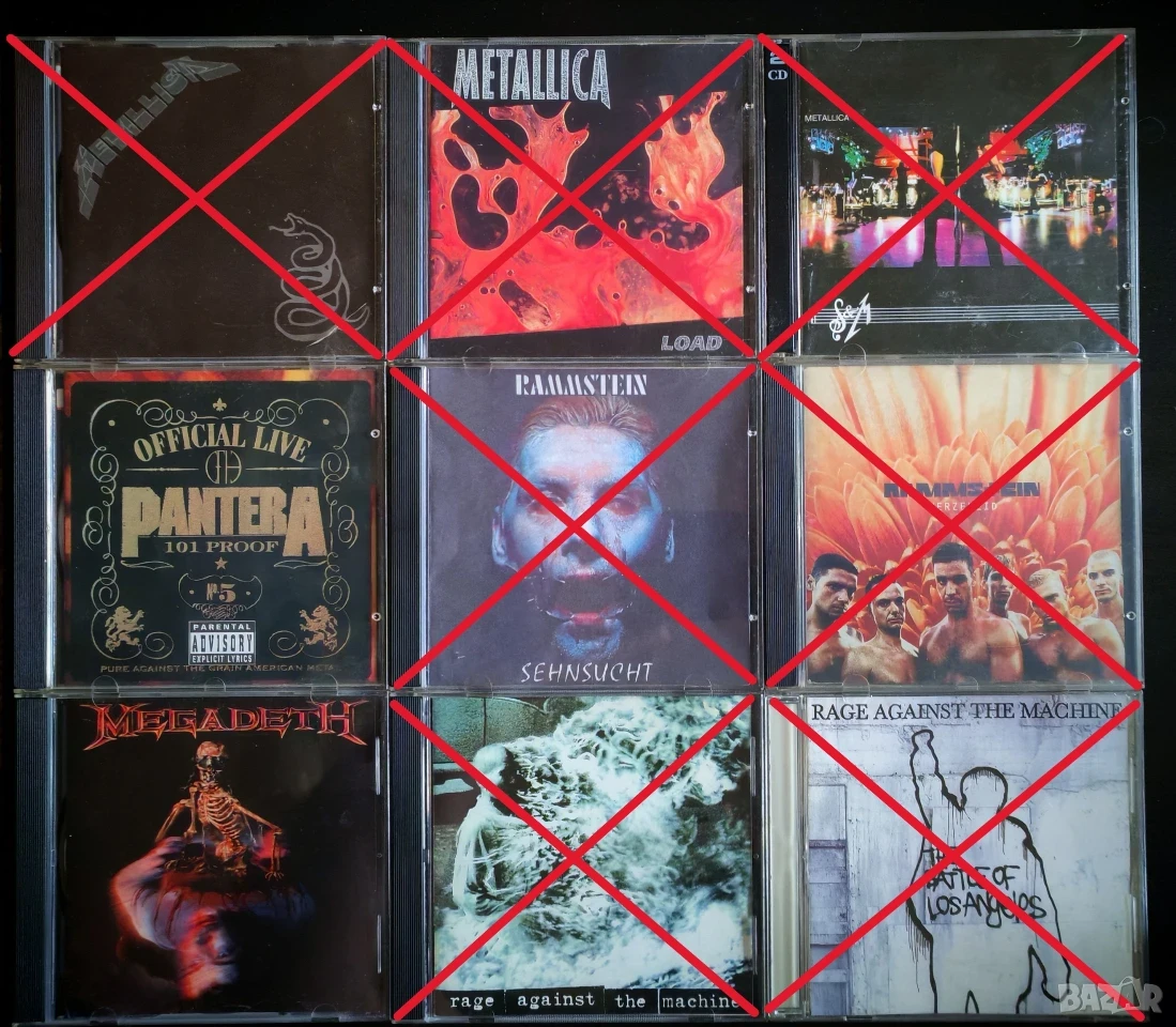 Metallica, Megadeth, RATM, Pantera, Rammstein - неофициални матрични CD дискове, снимка 1