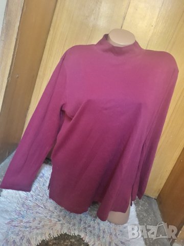 Ново Цикламено памучно поло ХЛ, снимка 1 - Блузи с дълъг ръкав и пуловери - 34627404