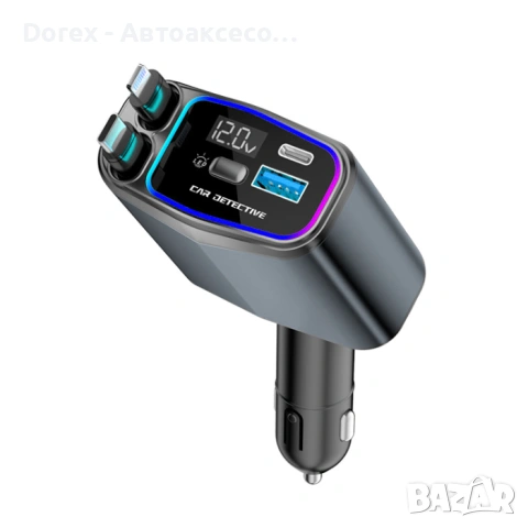 Адаптер за запалка с волтметър и кабели