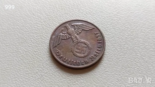 2 райхспфенига 1937 А Германия - Трети Райх, снимка 1