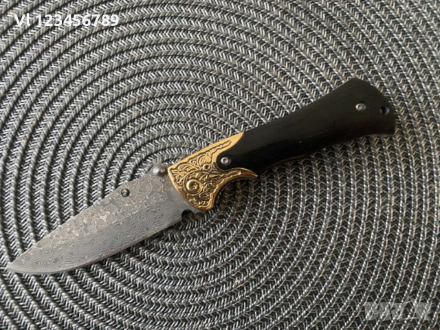 Сгъваем нож с острие имитиращо дамаска стомана 80х180 