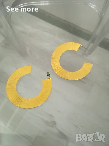 Ефектни дизайнерски обеци Replica – позлатен hammered ефект, снимка 6 - Обеци - 55768828