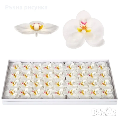 Декоративни рози, карамфили,орхидея и други цветя  от пластичен сапун, снимка 3 - Декорация за дома - 49888646